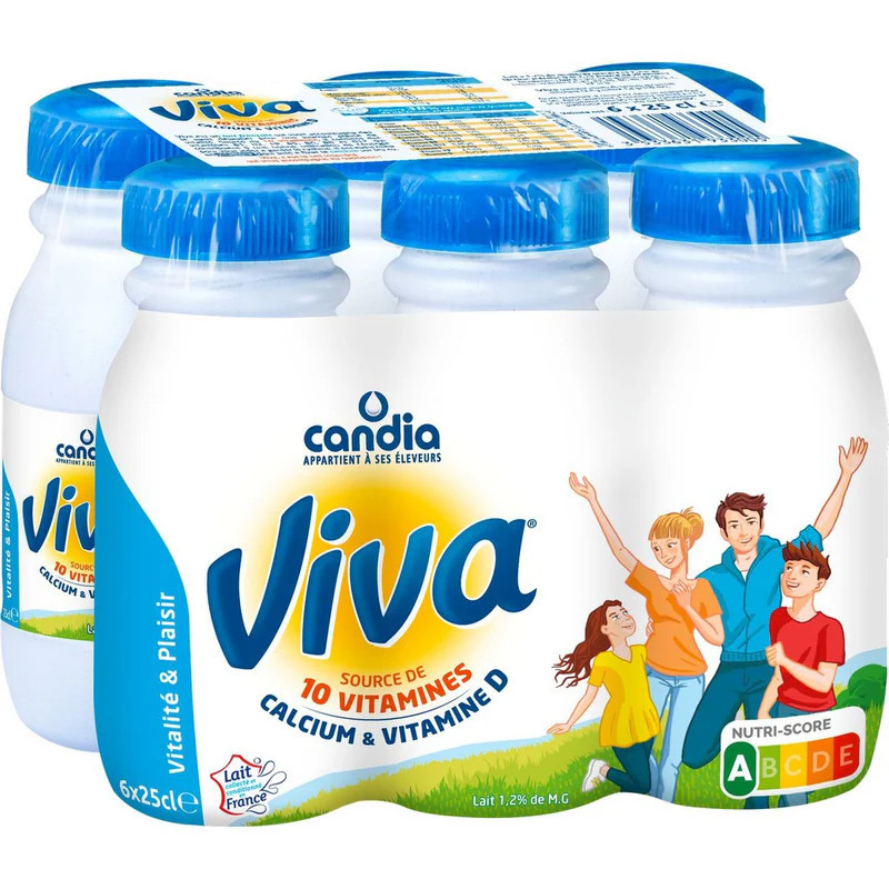 Lait 1/2 écrémé 6X25cl viva