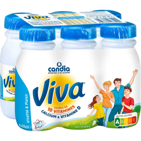 Lait 1/2 écrémé 6X25cl viva