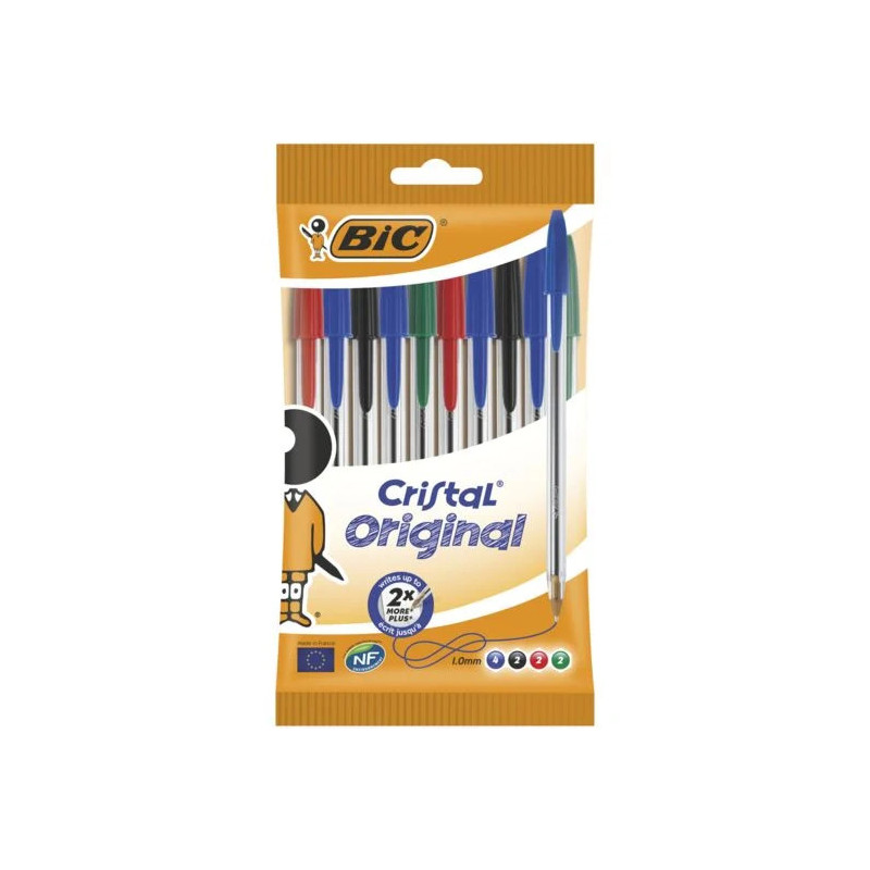 BIC STYLO BILLE ASSORTX10