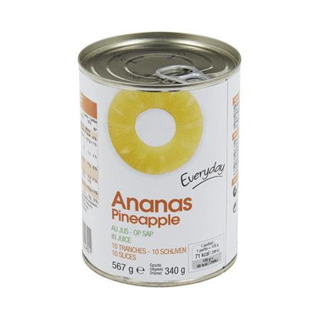 EVERYDAY ananas tranches jus cons 567g
