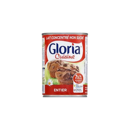 Lait concentre N/sucre Entier Gloria 410G