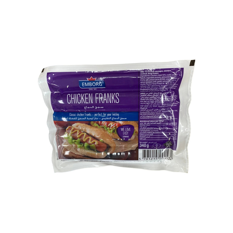 Saucisse poulet emborg 340G